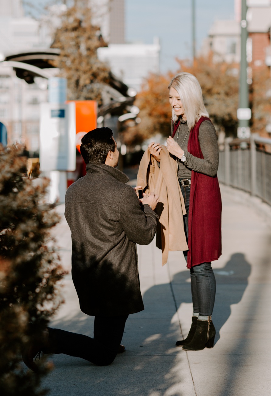 Surprise Proposal | South End, Charlotte | Allison &amp; Evan
